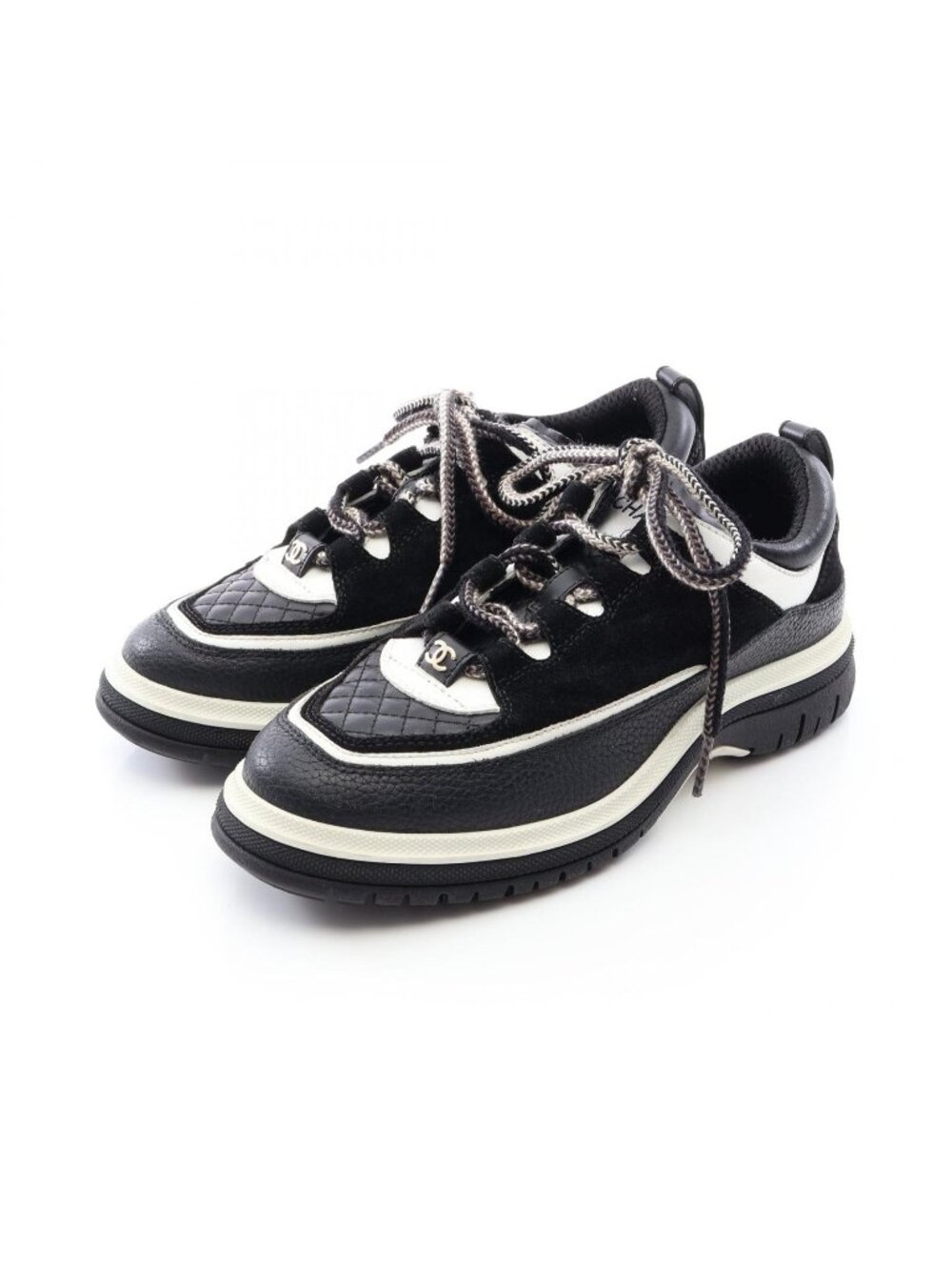 Chanel Sneakers Quilted Leather Suede